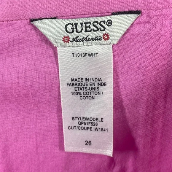 NEW Guess Skirt Womens 26 pink cotton colorful casual - Picture 2 of 8